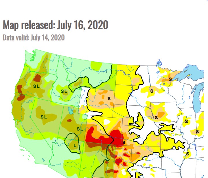 Drought map - corn